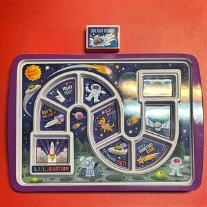 Fred Fun & Games Space Adventure Kids Plate - Makes Eating Fun!